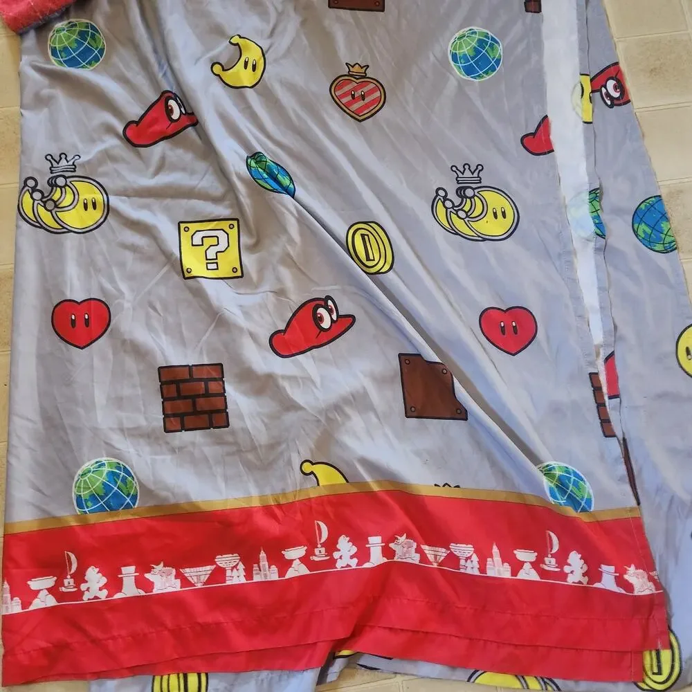 Super Mario Brothers Full Flat Sheet & reversible Oversized Pillow Case